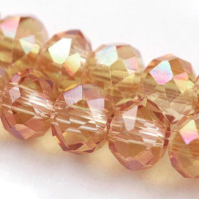 Electroplate Glass Beads Strands EGLA-D020-3x2mm-50-1