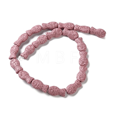 Fish Dyed Natural Lava Rock Beads Strands G-O126-01A-12-1