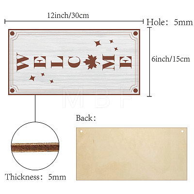 Printed Wood Hanging Wall Decorations WOOD-WH0115-14B-1