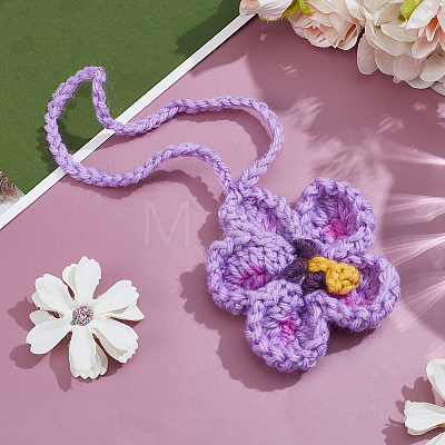 1Pc Polyester Flower Pendant Decorations HJEW-SC0003-02C-1