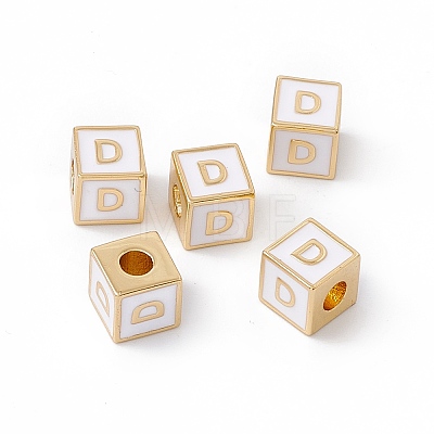 Rack Plating Brass Enamel Beads KK-B060-04G-04V-1