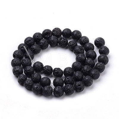 Natural Lava Rock Beads Strands X-G-S259-11-10mm-1