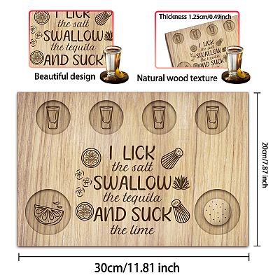 Wood Shot Glasses Tray AJEW-WH0422-002-1