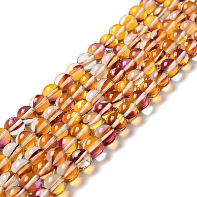 Electroplated Synthetic Moonstone Beads Strands G-F143-A03-M-1
