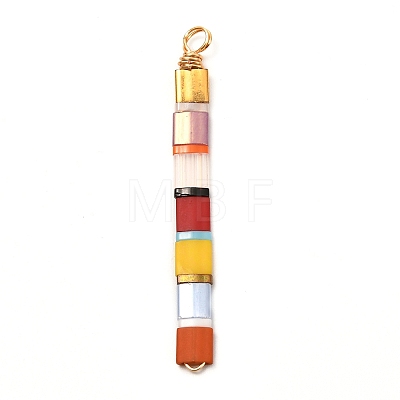 Glass Japanese Seed Beads Pendant PALLOY-JF00986-1