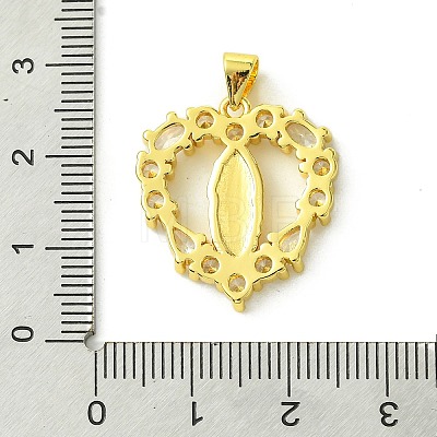 Brass Micro Pave Clear Cubic Zirconia Pendants KK-H472-38A-G-1