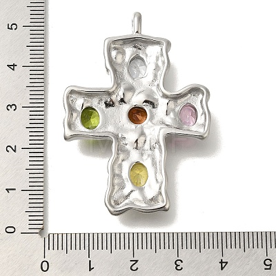 304 Stainless Steel Colorful Rhinestone Pendants STAS-C105-11P-1