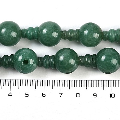 Natural Green Aventurine 3-Hole Guru Beads Strands G-H064-E07-01-1