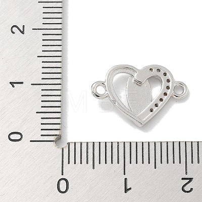 Rack Plating Brass Micro Pave Clear Cubic Zirconia Religion Heart Virgin Mary Connector Charms KK-L224-099P-02-1