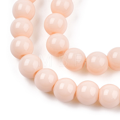 Opaque Solid Color Glass Beads Strands GLAA-T032-P6mm-09-1