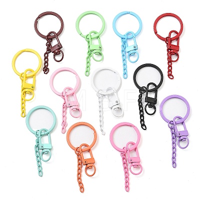 Spray Painted Eco-Friendly Alloy Swivel Snap Hook Clasps PALLOY-T090-06-NR-1