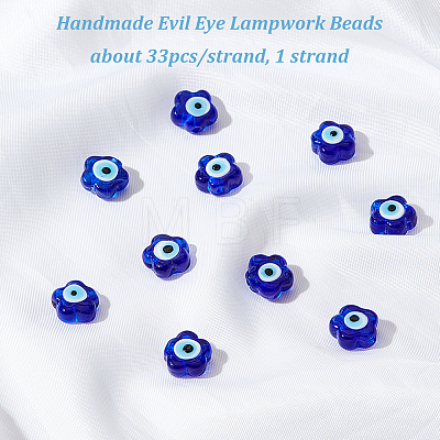 Handmade Evil Eye Lampwork Beads LAMP-DC0001-07A-1