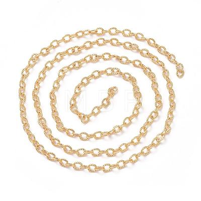 Brass Textured Cable Chains CHC-G005-01G-1