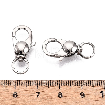 Tarnish Resistant Polished 316 Surgical Stainless Steel Lobster Claw Swivel Clasps STAS-R072-30-1