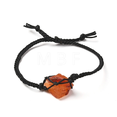 Macrame Pouch with Natural Mixed Gemstone Braided Bead Bracelets BJEW-JB06616-1