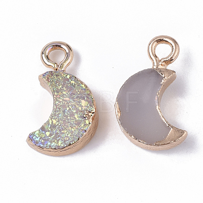 Druzy Resin Pendants RESI-S383-007-B02-1