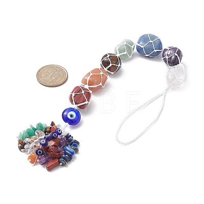 7 Chakra Nuggets Natural Gemstone Pocket Pendant Decorations HJEW-JM01049-02-1