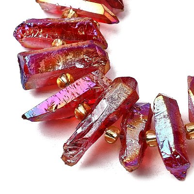 Electroplated Natural Quartz Crystal Beads Strands G-F800-F13-1