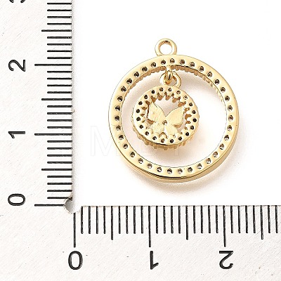 Brass Micro Pave Cubic Zirconia Pendants KK-G519-05G-03-1