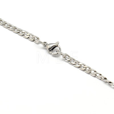 Non-Tarnish 304 Stainless Steel Curb Chain Necklace Making X-STAS-A028-N108P-1