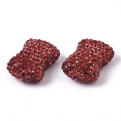 Handmade Polymer Clay Rhinestone Beads RB-T017-10B-1