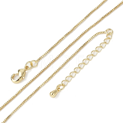 Brass Box Chain Necklaces for Women NJEW-D302-42G-1