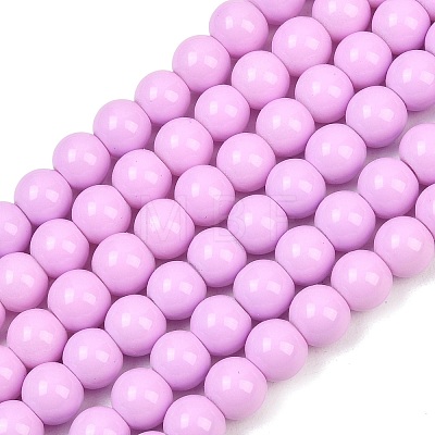 Painted Glass Bead Strands DGLA-S071-8mm-B38-1-1