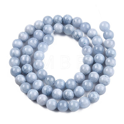 Natural Dyed Yellow Jade Beads Strands G-R271-6mm-YXS18-01-1