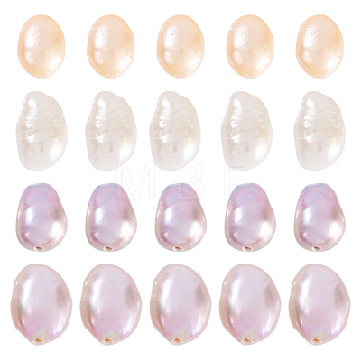 40Pcs 4 Colors Natural Cultured Freshwater Pearl Beads PEAR-CW0001-02-1