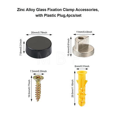 Zinc Alloy Glass Fixation Clamp Accessories SW-TAC0001-26-1