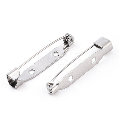 201 Stainless Steel Brooch Pin Back Safety Catch Bar Pins STAS-S117-021D-1