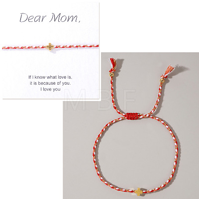 Mother's Day Adjustable Brass Bead Braided Bead Bracelets YE2550-17-1