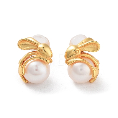 Natural Pearl Stud Earrings for Women EJEW-E303-15G-1