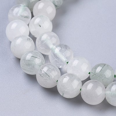 Natural Green Rutilated Quartz Beads Strands G-R475-013B-1