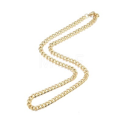 Men's 201 Stainless Steel Cuban Link Chain Necklace NJEW-N050-A06-7-55G-1