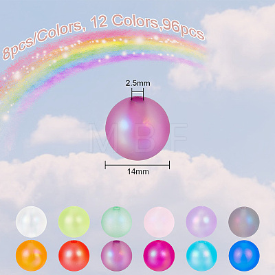 GOMAKERER 96Pcs 16 Colors Spray Painted Acrylic Beads OACR-GO0001-01-1