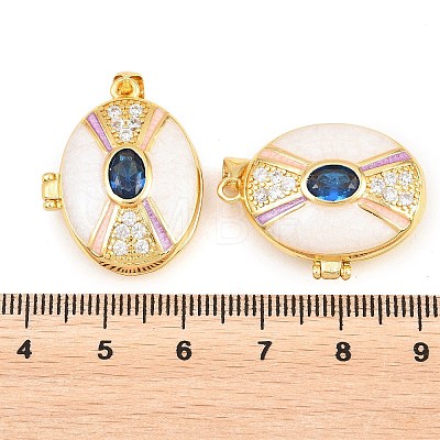 Brass Locket Pendants KK-D232-12G-02-1
