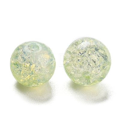 Transparent Spray Painting Crackle Glass Beads GLAA-L046-01A-01-1