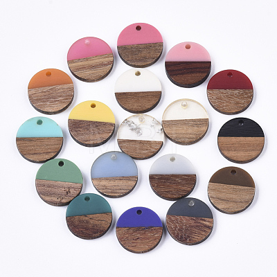 Resin & Walnut Wood Pendants RESI-S358-02C-1