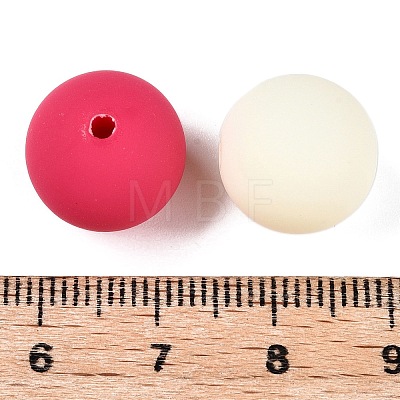 Rubberized Style Imitated Silicone Acrylic Beads MACR-T048-01A-03-1