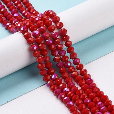 Electroplate Opaque Solid Color Glass Beads Strands EGLA-A034-P1mm-L04-1