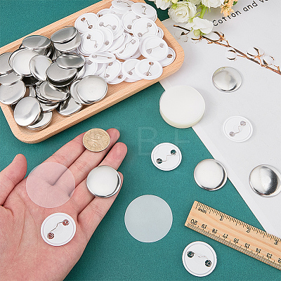 Flat Round Sublimation Blank Badge Button Parts IFIN-WH0011-79B-1