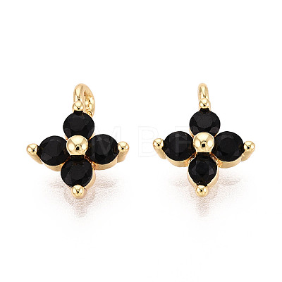 Brass Micro Pave Cubic Zirconia Pendants KK-D356-07F-G-1