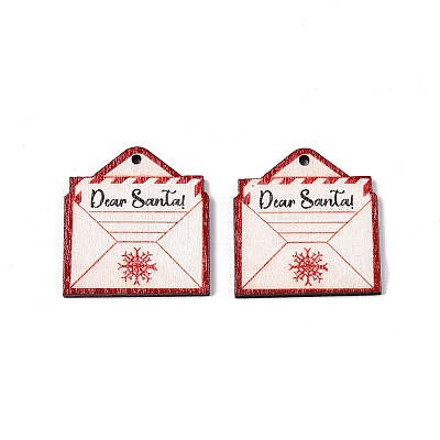 Printed Poplar Wood Pendants FIND-N005-74M-1