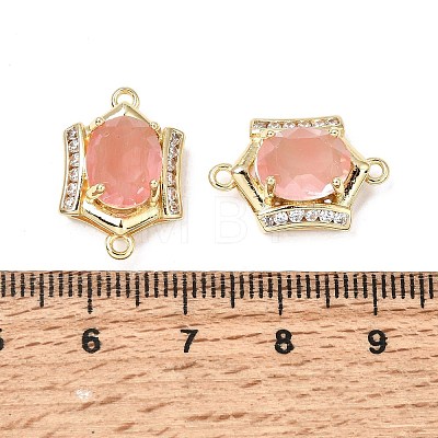 Brass Micro Pave Cubic Zirconia and Glass Links Connector Charms GL-CBA86BA-01G-E-1