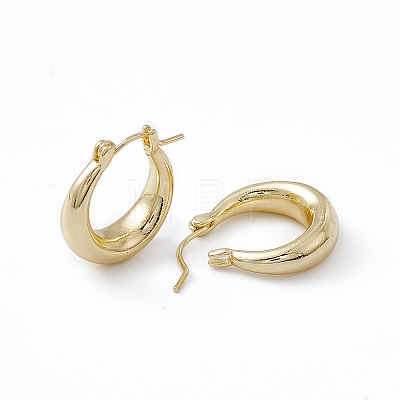 Brass Thick Hoop Earrings for Women EJEW-I270-02G-1