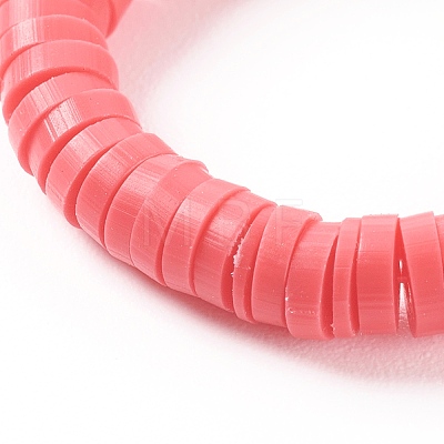 Handmade Polymer Clay Heishi Beaded Stretch Rings RJEW-JR00332-1