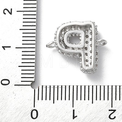 Brass Micro Pave Cubic Zirconia Letter Links KK-I717-04P-P-1