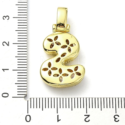 Brass Micro Pave Clear Cubic Zirconia Pendants KK-M279-01G-S-1