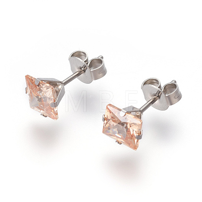 304 Stainless Steel Stud Earrings & Pendant Necklaces & Link Bracelets Jewelry Sets SJEW-L135-01B-1